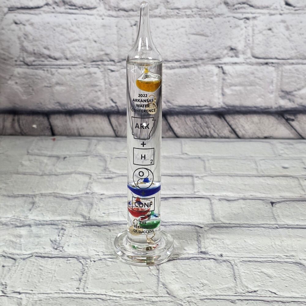 Glass Galileo Thermometer Weather Station Decor with Colored Liquid Bulbs